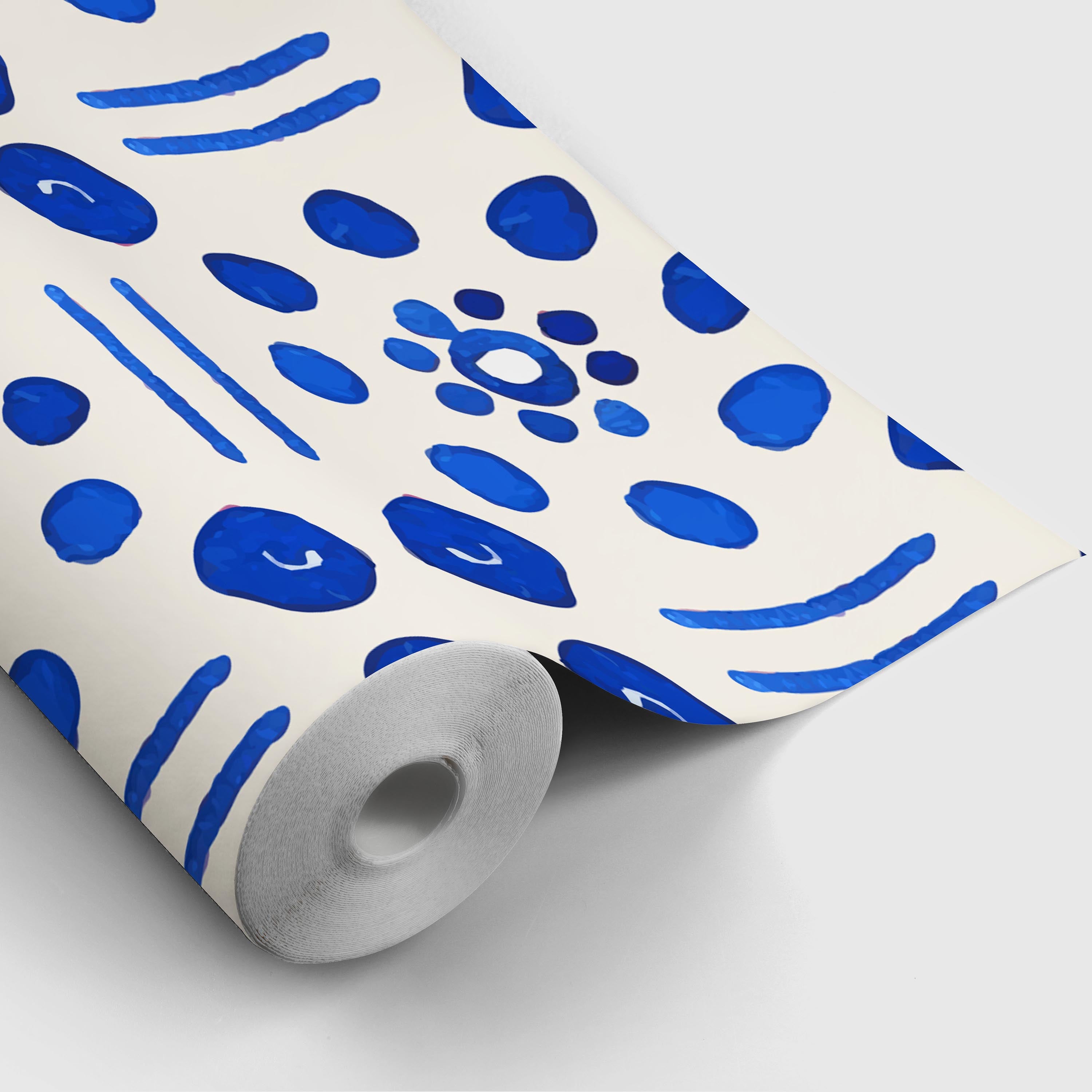 Vibrant Blue Watercolor Tiles - Image 4